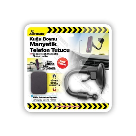 SOPORTE DE TELEFONO BRAZO MAGNETICO 360º CON BASE VENTOSA AUTOMIX C/10