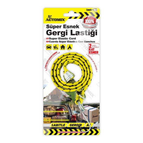 PULPO ELASTICO PLANO 2M X 1.5CM 1UD AUTOMIX