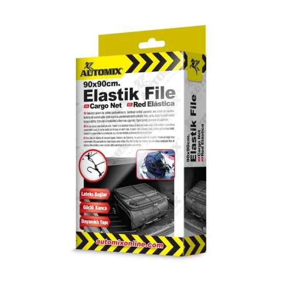 RED ELASTICA SUJETA EQUIPAJE DE 4 GANCHOS 8MM 1UD 90X90CM AUTOMIX