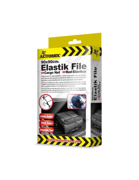 RED ELASTICA SUJETA EQUIPAJE DE 4 GANCHOS 8MM 1UD 90X90CM AUTOMIX