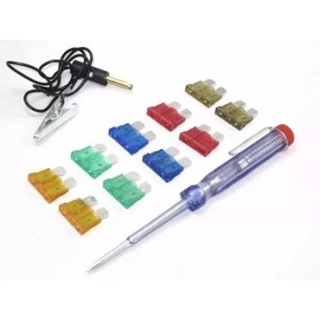 FUSIBLES PLANO + TESTER COMPROBADOR BLISTER 10USD