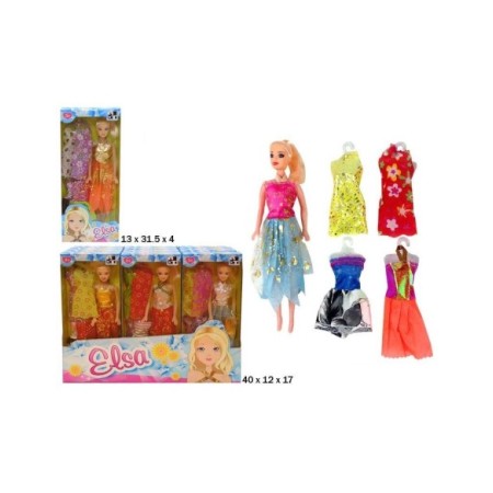 MUÑECA ELSA 4 VESTIDOS BLISTER EXP.12UDS