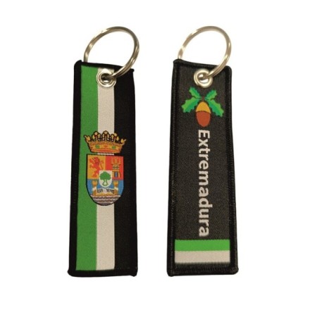 LLAVERO TELA BANDERA EXTREMADURA BORDADA