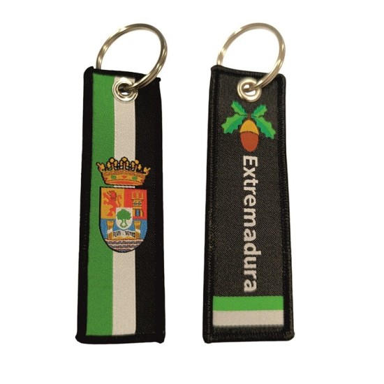 LLAVERO TELA BANDERA EXTREMADURA BORDADA