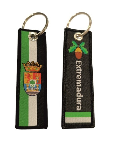 LLAVERO TELA BANDERA EXTREMADURA BORDADA