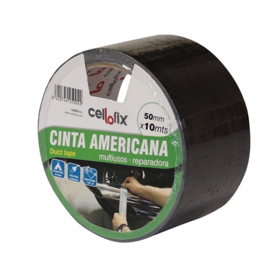 CINTA AMERICANA NEGRA 50MMX10M (VENTA POR UNIDAD)