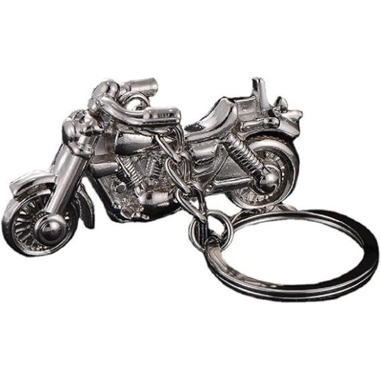 LLAVERO PIEL/METAL MOTO RETRO