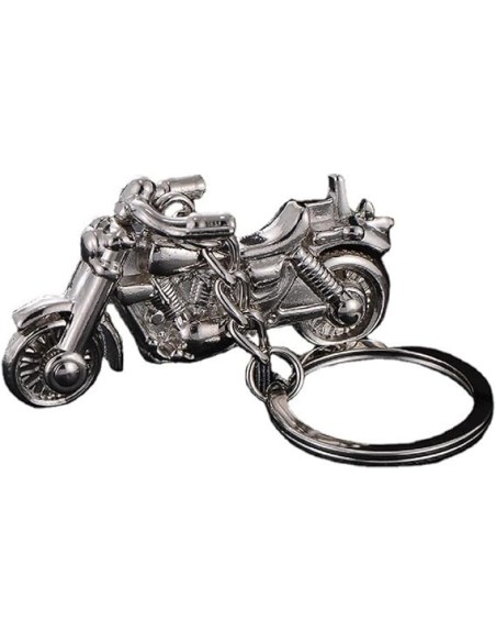 LLAVERO PIEL/METAL MOTO RETRO