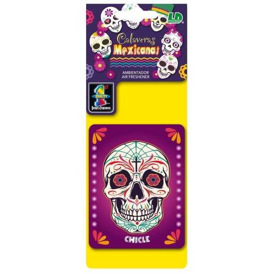 AMBIENTADOR DE CELULOSA LD CALAVERA CHICLE 1UD C/50