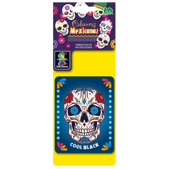 AMBIENTADOR DE CELULOSA LD CALAVERA COOL BLACK 1UD C/50