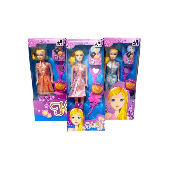 MUÑECA KELLY CON ACCESORIOS BLISTER EXP.12UDS