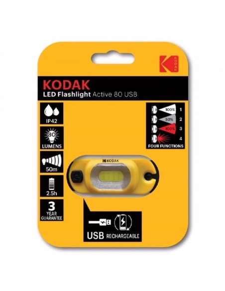 LINTERNA LED FRONTAL "KODAK" RECARGABLE 4 FUNCIONES