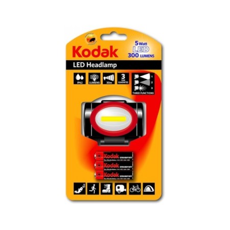 LINTERNA LED FRONTAL "KODAK" 3 FUNCIONES 300L CON PILAS INC.