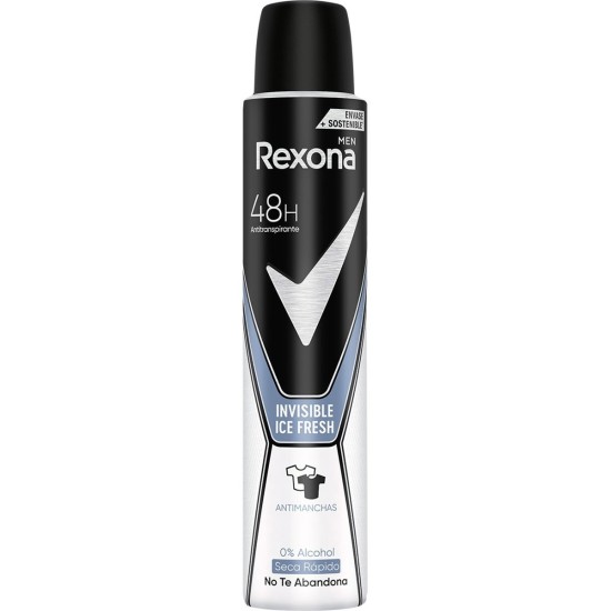DESODORANTE SPRAY REXONA MEN INVISIBLE 48H 0% ALC 200ML