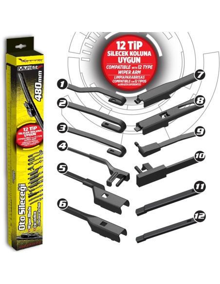 ESCOBILLA MULTIFIT FLEXIBLE AUTOMIX 48CM 19" 1 UNIDAD