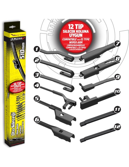 ESCOBILLA MULTIFIT FLEXIBLE AUTOMIX 51CM 20" 1 UNIDAD