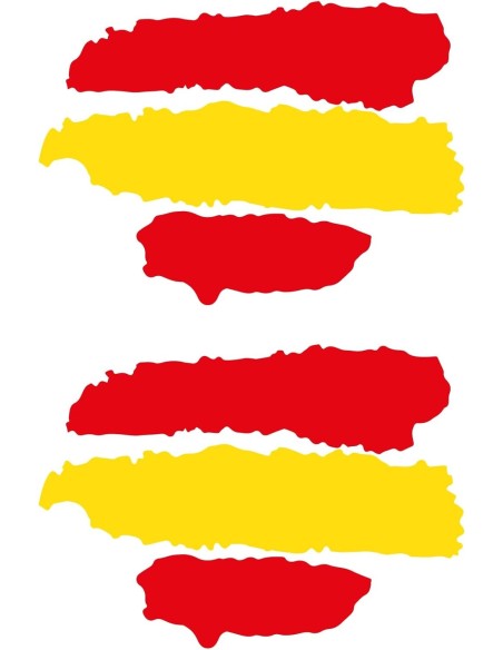 ADHESIVO RESINA 2 BANDERAS DE ESPAÑA RASGADAS 30MM X 18MM