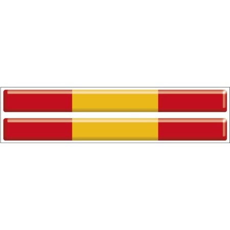 ADHESIVO RESINA 2 BANDERAS ESPAÑA RECTANGULAR FINA 100MM X 10MM