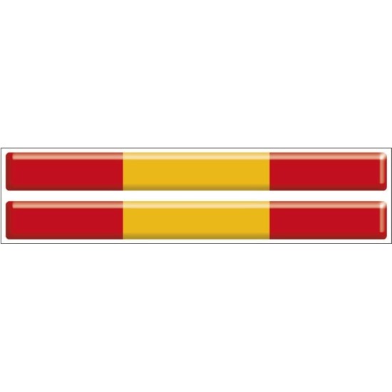 ADHESIVO RESINA 2 BANDERAS ESPAÑA RECTANGULAR FINA 100MM X 10MM