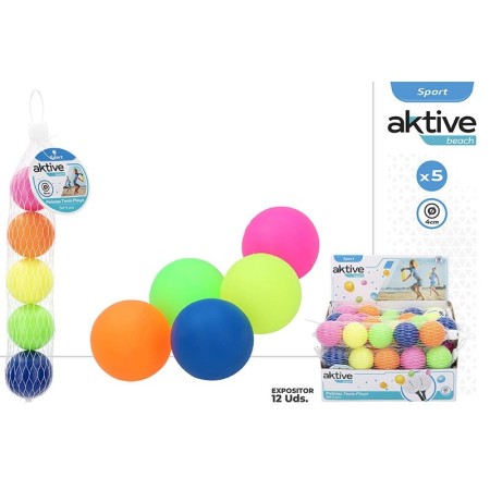 PELOTAS PARA PALA DE PLAYA PACK 5 MULTICOLOR 4CM EXP.12UD