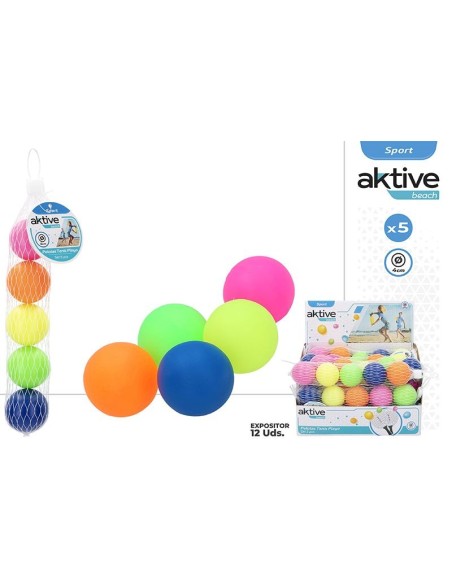 PELOTAS PARA PALA DE PLAYA PACK 5 MULTICOLOR 4CM EXP.12UD