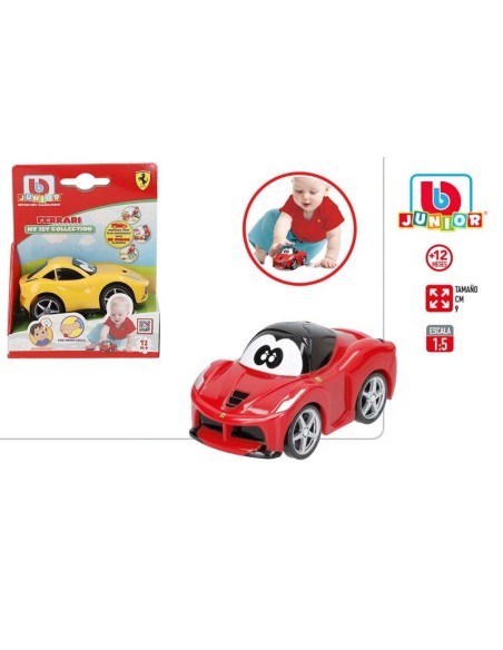 COCHE INFANTIL FERRARI 1:5 C/RETROCESO 9CM COLORES SURTIDOS