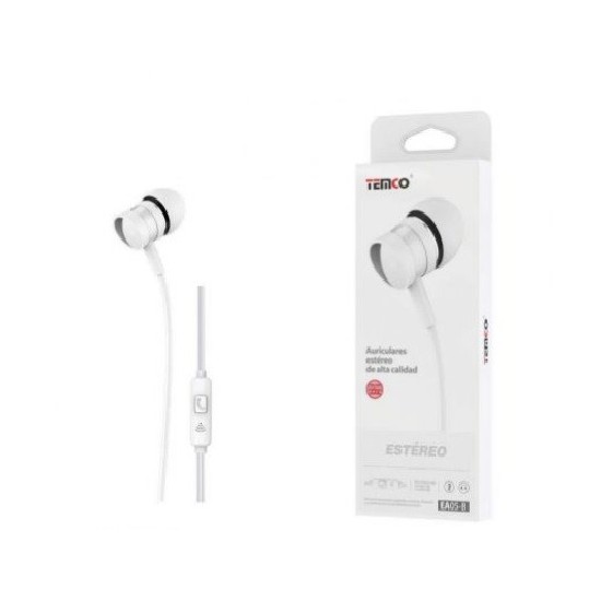 AURICULARES CON CABLE + MICRO BLANCO 1,2M EA05 C/10
