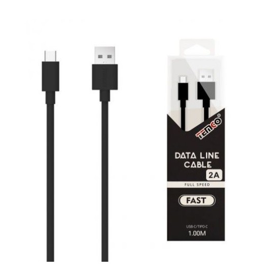 CABLE DE TELEFONO 2.A 1M TIPO C 5V NEGRO CDT52109 C/10
