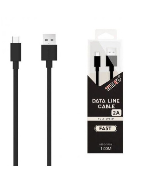 CABLE DE TELEFONO 2.A 1M TIPO C 5V NEGRO CDT52109 C/10