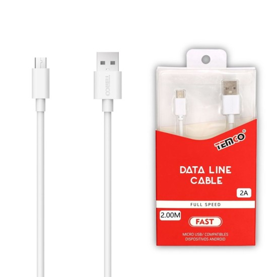 CABLE DE TELEFONO 2.A 2M MICRO USB BLANCO C/10