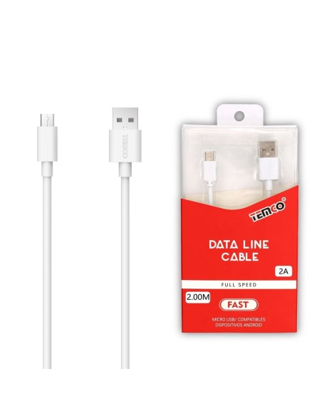 CABLE DE TELEFONO 2.A 2M MICRO USB BLANCO C/10