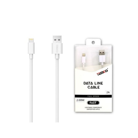 CABLE DE TELEFONO 2.A 2M IPHONE BLANCO C/10