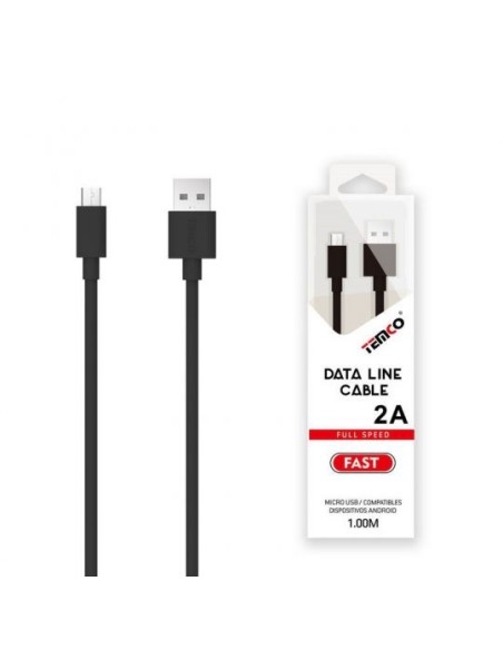 CABLE DE TELEFONO 2.A 1M MICRO USB NEGRO 5V SCDM52101 C/10