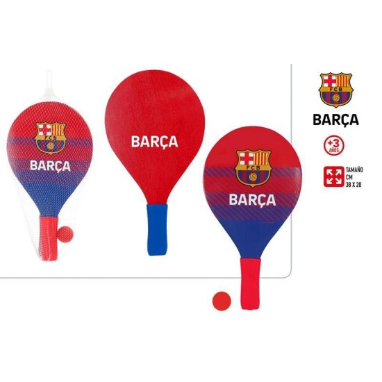 PALAS DE MADERA PLAYA 2UDS F.C. BARCELONA 38X20X0.7CM C/BOLA