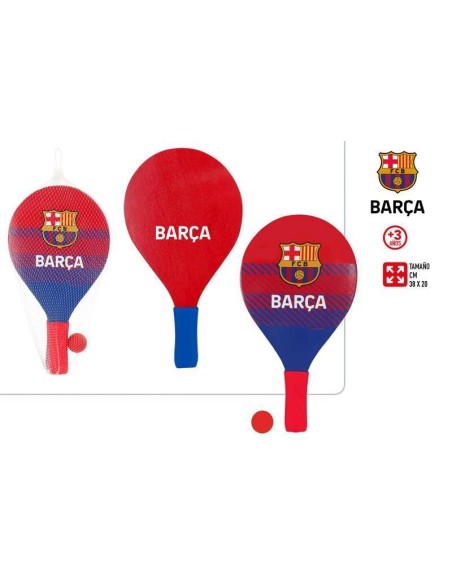 PALAS DE MADERA PLAYA 2UDS F.C. BARCELONA 38X20X0.7CM C/BOLA