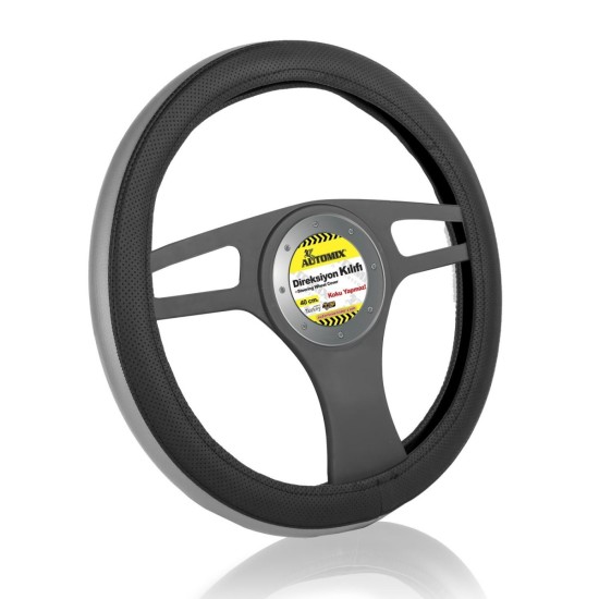 FUNDA DE VOLANTE COCHE AUTOMIX BICOLOR NEGRO/GRIS 38/40 CM AUTOMIX