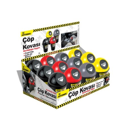 PAPELERA PORTATIL 18X10CM COLORES SURTIDOS EXP.12UDS AUTOMIX