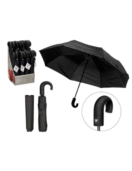 PARAGUAS PLEGABLE CURVO AUTOMATICO NEGRO EXP.16UDS