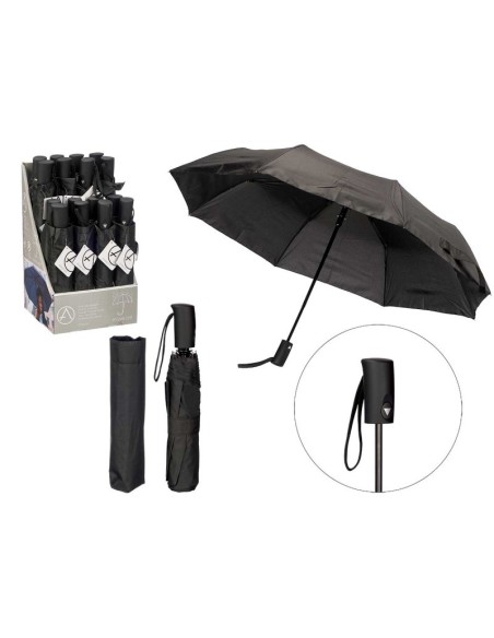 PARAGUAS PLEGABLE RECTO AUTOMATICO NEGRO EXP.16UDS