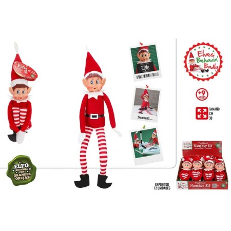 ELFO DE NAVIDAD MULTICOLOR 30CM EXP.12UNIDS
