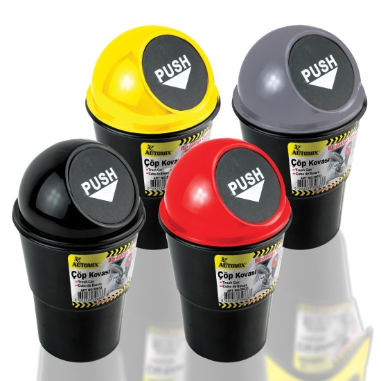 PAPELERA PORTATIL 18X10CM COLORES SURTIDOS EXP.12UDS AUTOMIX