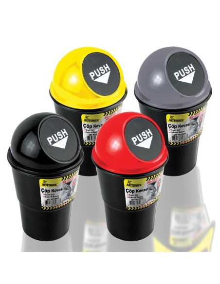 PAPELERA PORTATIL 18X10CM COLORES SURTIDOS EXP.12UDS AUTOMIX