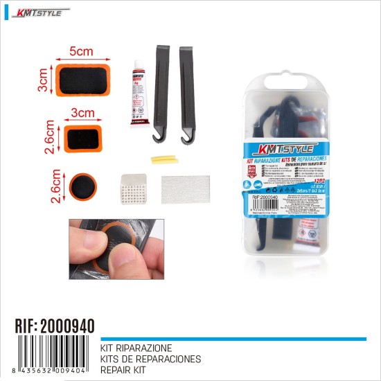 KIT REPARAPINCHAZOS BICICLETA 12 PIEZAS C/12