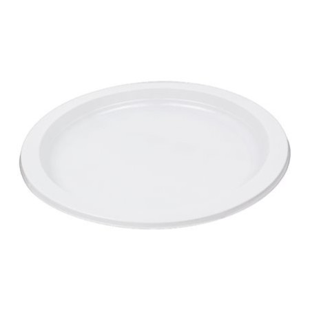PLATOS LLANOS REUTILIZABLES 22CM BLANCOS PACK 10UNID
