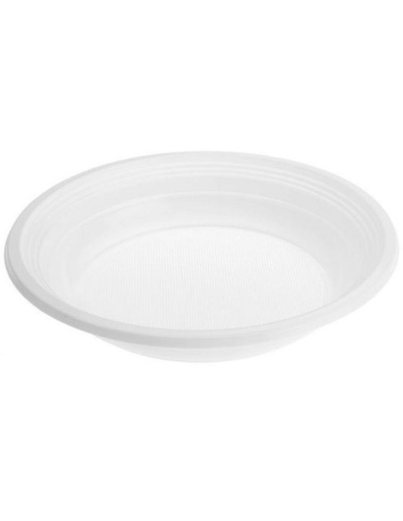 PLATOS HONDOS REUTILIZABLES 20.5CM BLANCOS PACK 12UNID
