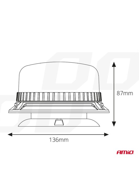 GIROFARO 36 LED PLANO MAGNETICO 12/24V HOMOL. ECE R65,ECE R10