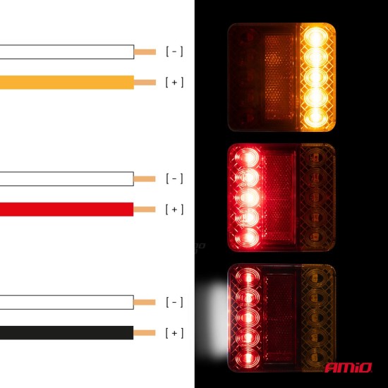 PILOTO LED TRASERO REMOLQUE 5 POSICIONES 12V C/5