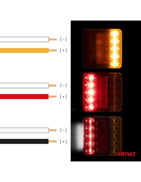 PILOTO LED TRASERO REMOLQUE 5 POSICIONES 12V C/5