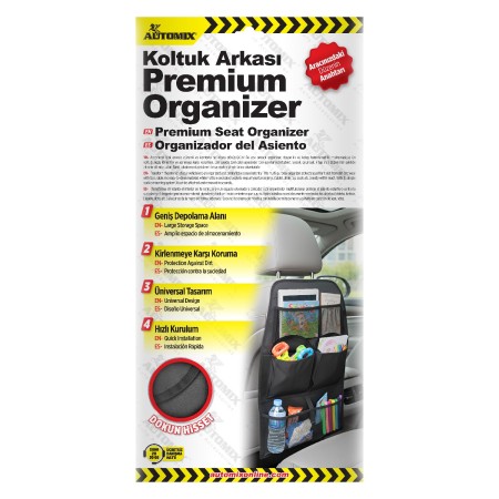 BOLSO ORGANIZADOR ASIENTOS TRASEROS 6 BOLSILLOS 68X43CM AUTOMIX