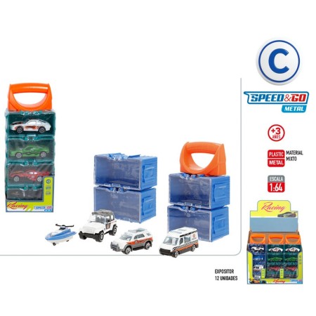 KIT 4 COCHES METAL SURTIDOS 1:64 EXP.12UDS